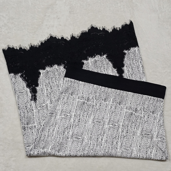 White House Black Market ✦ Dotted Elegance Midi Skirt ✦ Black Lace Eyelash Hem S - Picture 9 of 12